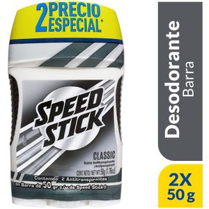 Desodorante Antitranspirante Speed Stick Hombre Barra Classic 50 G X2 Unds