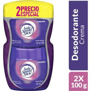 Desodorante Lady Speed Stick Crema Pote 100 G X2 Unds