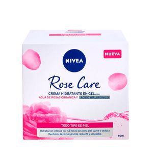 Gel Crema Hidratante Facial Nivea Agua de Rosas con Ácido Hialurónico 50 Ml