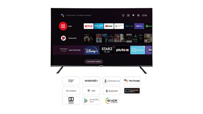 Televisor 58 Pulgadas Challenger Android TV UHD Smart TV Bluetooth -  Netflix - Challenger