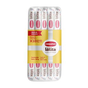 Ponqué Lolita Mini Comapan Tajadas 300 G X10 Unds