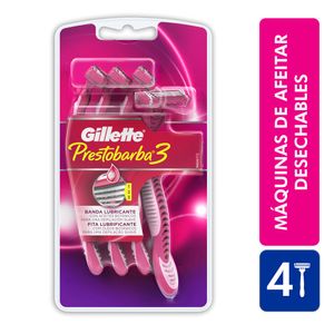 Máquinas de Afeitar Desechables Gillette Prestobarba3 4 Unidades