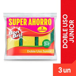 Esponja Doble Uso Junior Bon Bril Super Ahorro X3 Unds