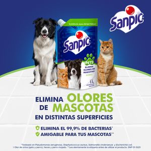 Eliminador de olores Sanpic para mascotas multisuperficies 1L