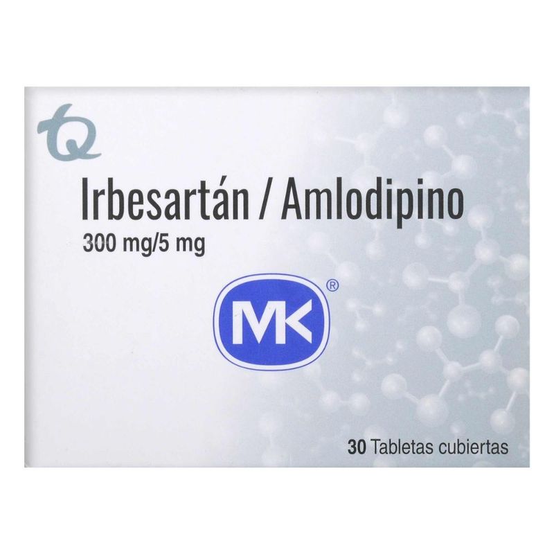 Irbesartanamlodipino 3005mg X30 Tab Mk Olímpica