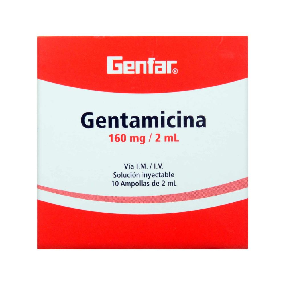 GENTAMICINA 160MG/2ML SOL INY X10 AMP GF
