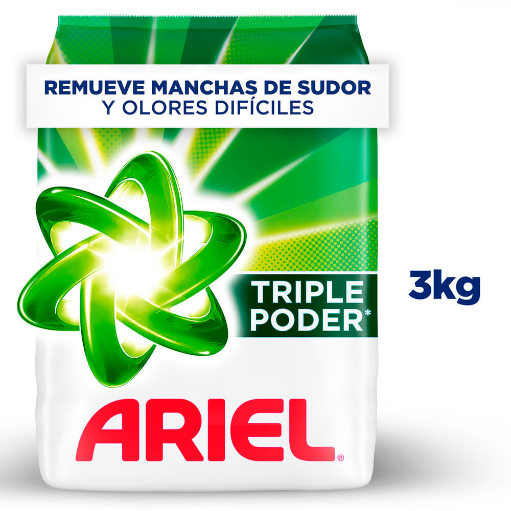 Ariel Detergente en Polvo x 3 kg Ropa Blanca y Color - Olímpica