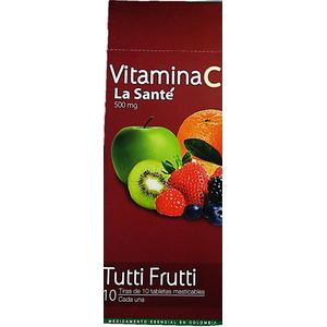 Vitamina C La Santé Tutti Frutti 500 Mg X100 Tabletas