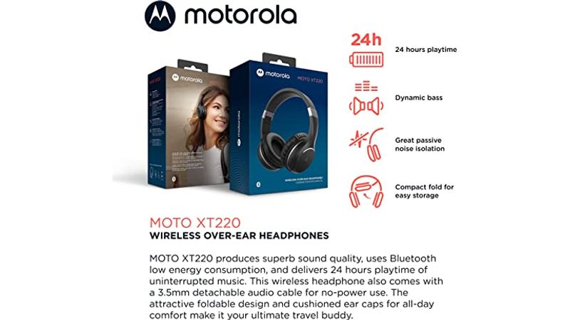 Audífonos de Diadema MOTOROLA Inalámbricos Bluetooth On Ea