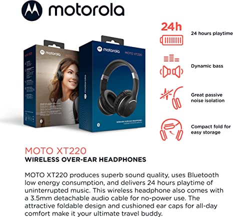 Audífonos de Diadema MOTOROLA Inalámbricos Bluetooth On Ea