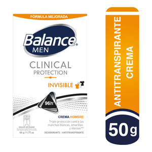 Desodorante Balance Crema Clinical Invisible Hombre 50gr