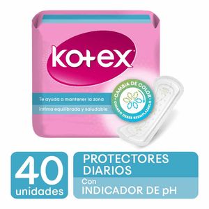 Protectores Diarios Kotex con Indicador de PH 40 Unds