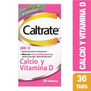Caltrate 600+D Calcio Y Vitamina D X30 Tabletas