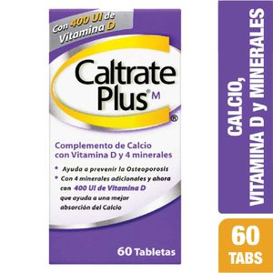 Caltrate Plus M Calcio Con Vitamina D y Minerales X60 Tabletas