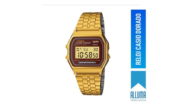 RELOJ CASIO DORADO RETRO CLASICO A159WGEA