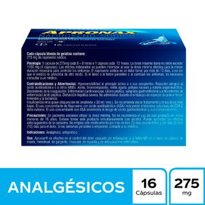 Apronax® 275 mg Capsula Liquida Naproxeno Sodico Caja x 16 cap