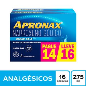 Apronax® 275 mg Capsula Liquida Naproxeno Sodico Caja Pague 14 Lleve 16 cap