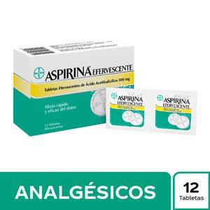 Aspirina® Efervescente 500 mg Ácido Acetilsalicilico Caja x 12 tab