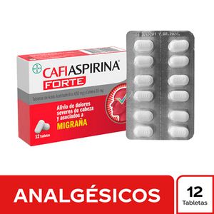 CafiAspirina® Forte 650 mg Ácido Acetilsalicilico 65mg Cafeina Caja x 12 tab