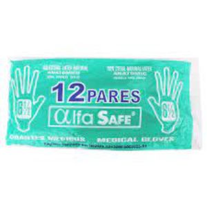 Guantes De Látex Médico Alfasafe Talla 6,5 X24 Unds