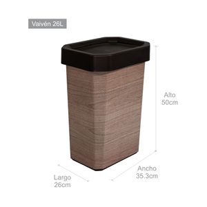 Caneca-Papelera Estrabins Vaiven 26L  IML Rovere Café