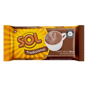 Chocolate de Mesa Sol con Azúcar Pastilla 500 G X16 Unds